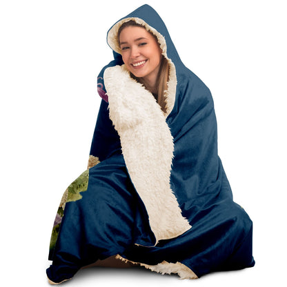Pisces Girl Vintage Illustration Hooded Blanket