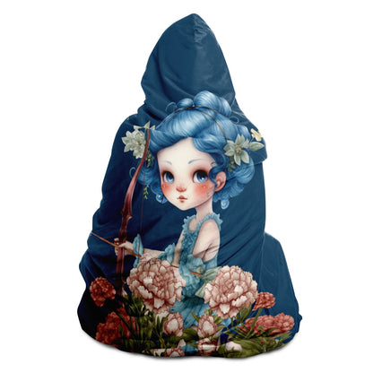 Sagittarius Girl Vintage Illustration Hooded Blanket