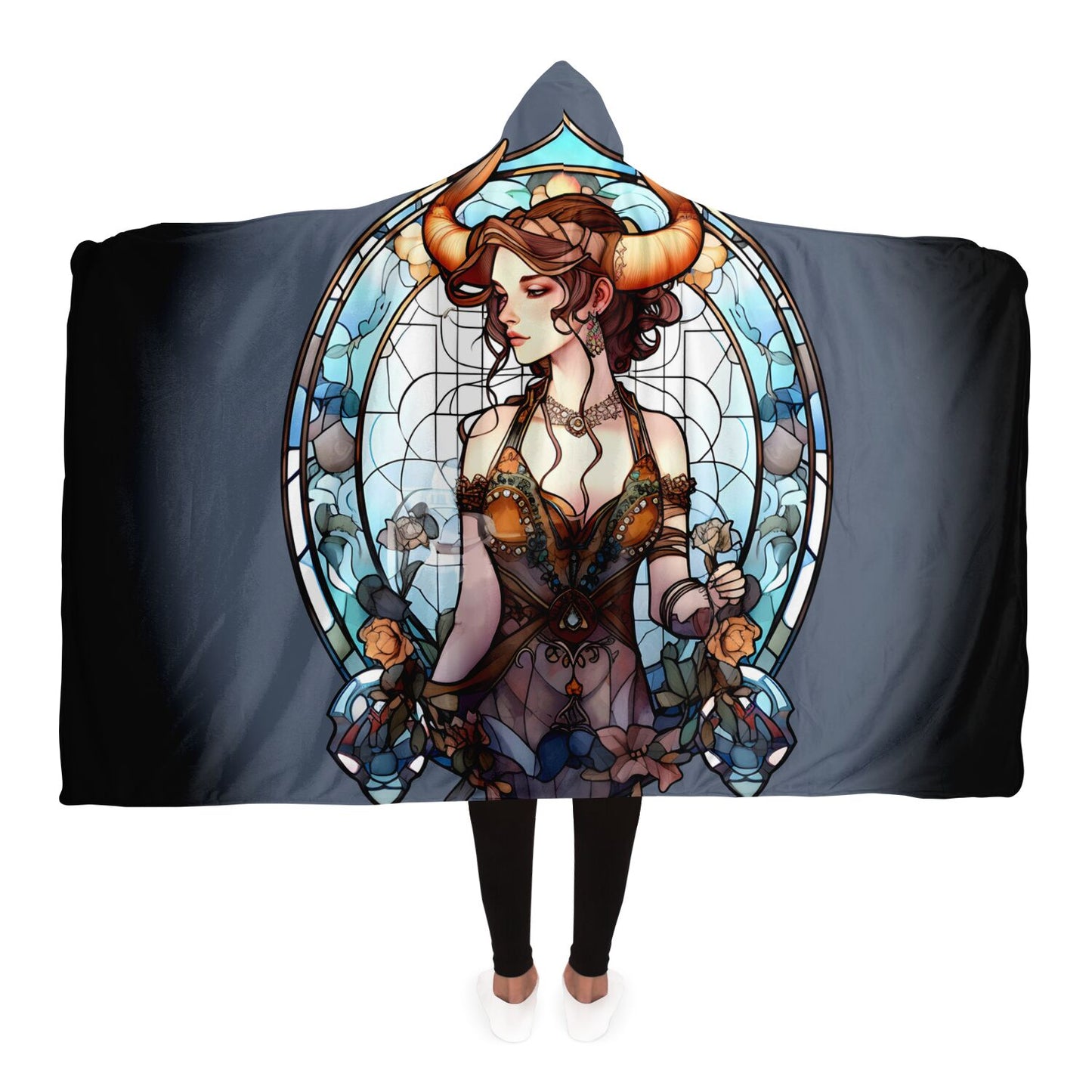 Taurus Stained Glass Hooded Blanket