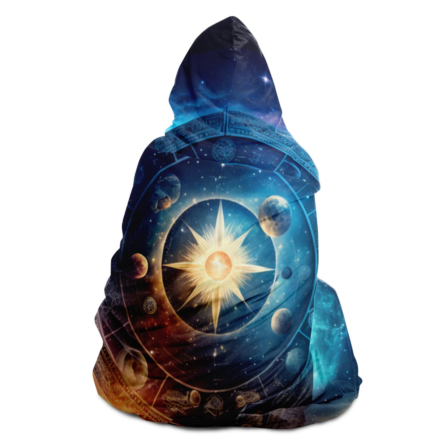 Zodiac Sphere of Heavenly Bodies Hooded Blanket