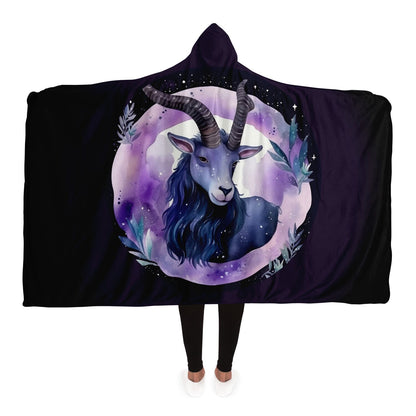 Capricorn Sign Purple Caricature Hooded Blanket