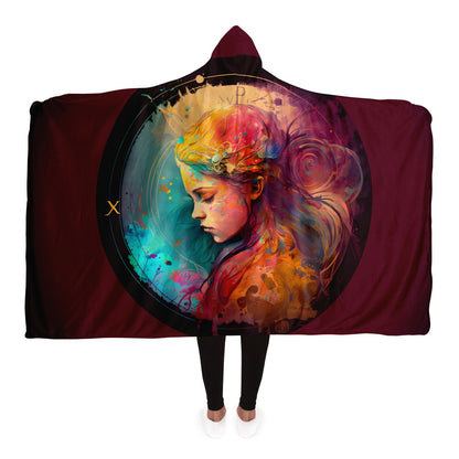 Virgo in her Artist Form Hooded Blanket