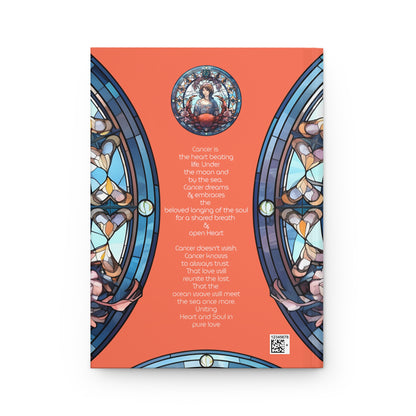 Cancer Stained Glass Illustration with Poem Hardcover 150 Page Journal