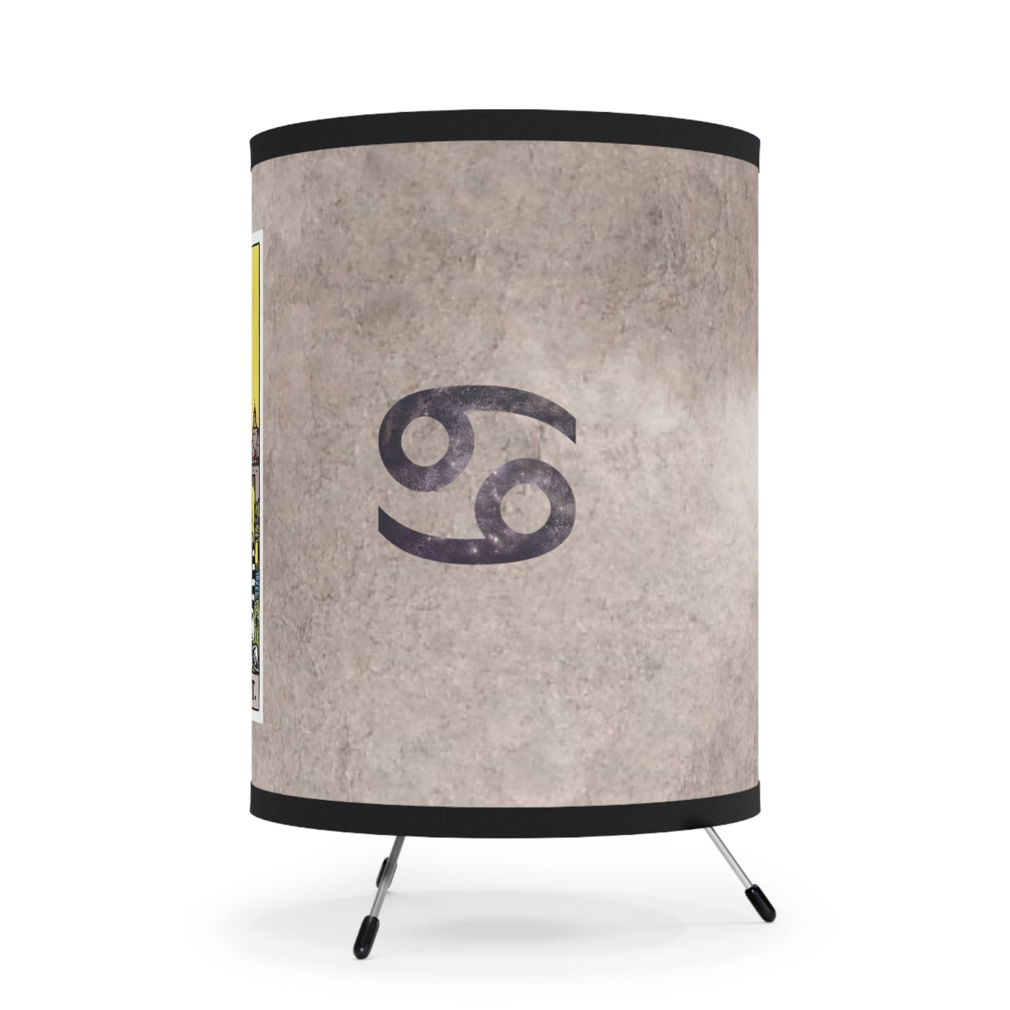 The Chariot Tarot Card with Cancer Symbols Printed Shade Tripod Lamp, US\CA plug