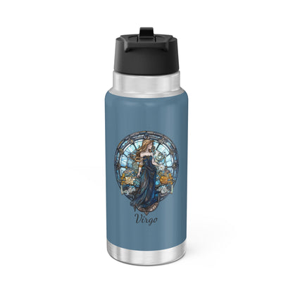 Virgo Zodiac Sign Stained Glass Illustration ~ 32oz Tumbler With Lid and Straw