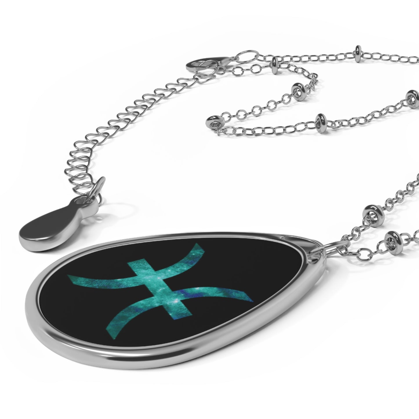 Pisces Zodiac Sign ~ Necklace & Oval Pendant With Chain