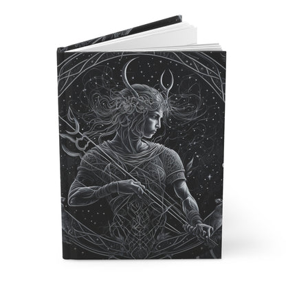 Sagittarius Archer in Black and Silver Hardcover 150 Page Journal