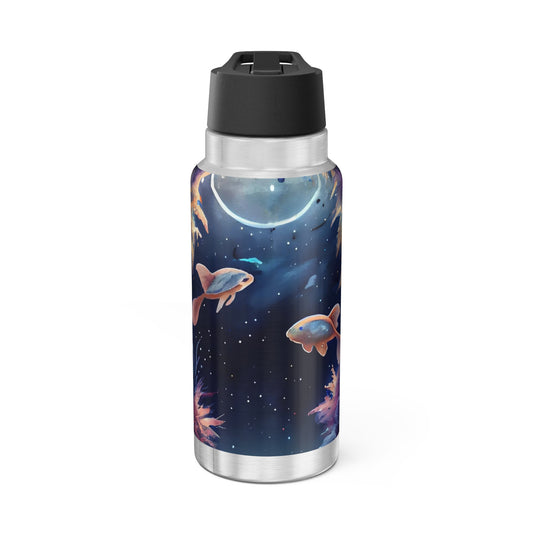 Pisces Zodiac Sign ~ Tumbler, 32oz With Lid and Straw