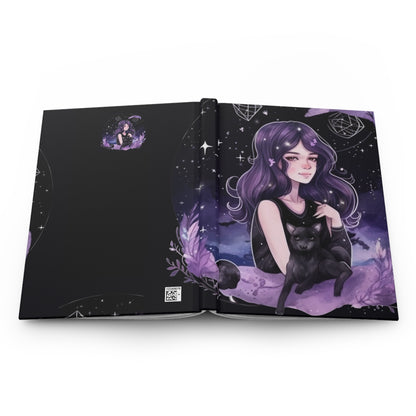 Virgo Purple Caricature Illustration Hardcover 150 Page Journal