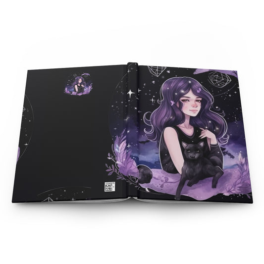 Virgo Purple Caricature Illustration Hardcover 150 Page Journal