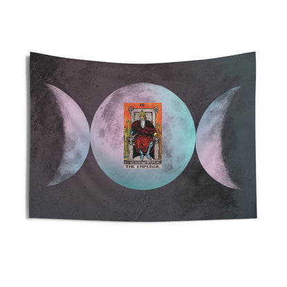 The Emperor Tarot Card Altar Cloth or Tapestry with Triple Goddess Symbol