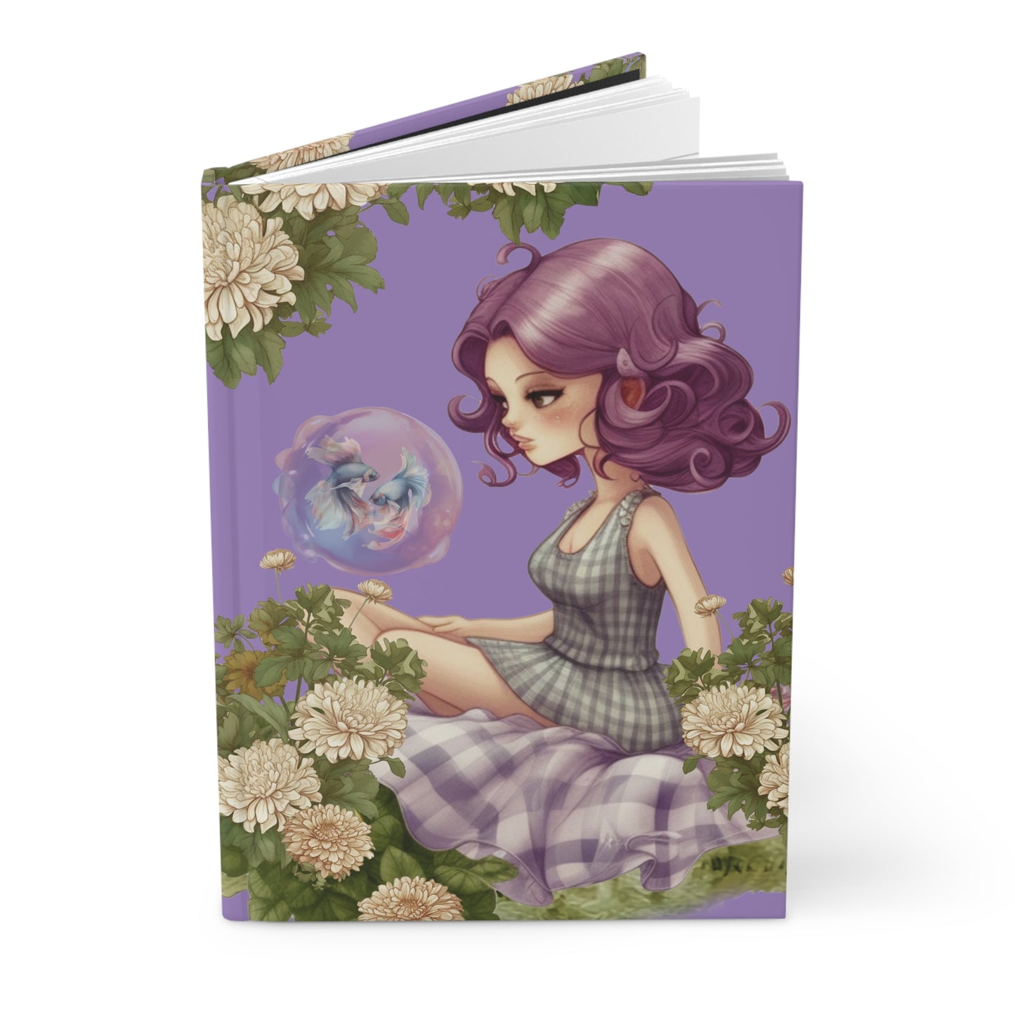 Pisces Vintage illustration with Poem Hardcover 150 Page Journal