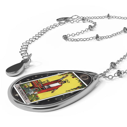 The Magician Tarot Card Oval Pendant Necklace With Chain