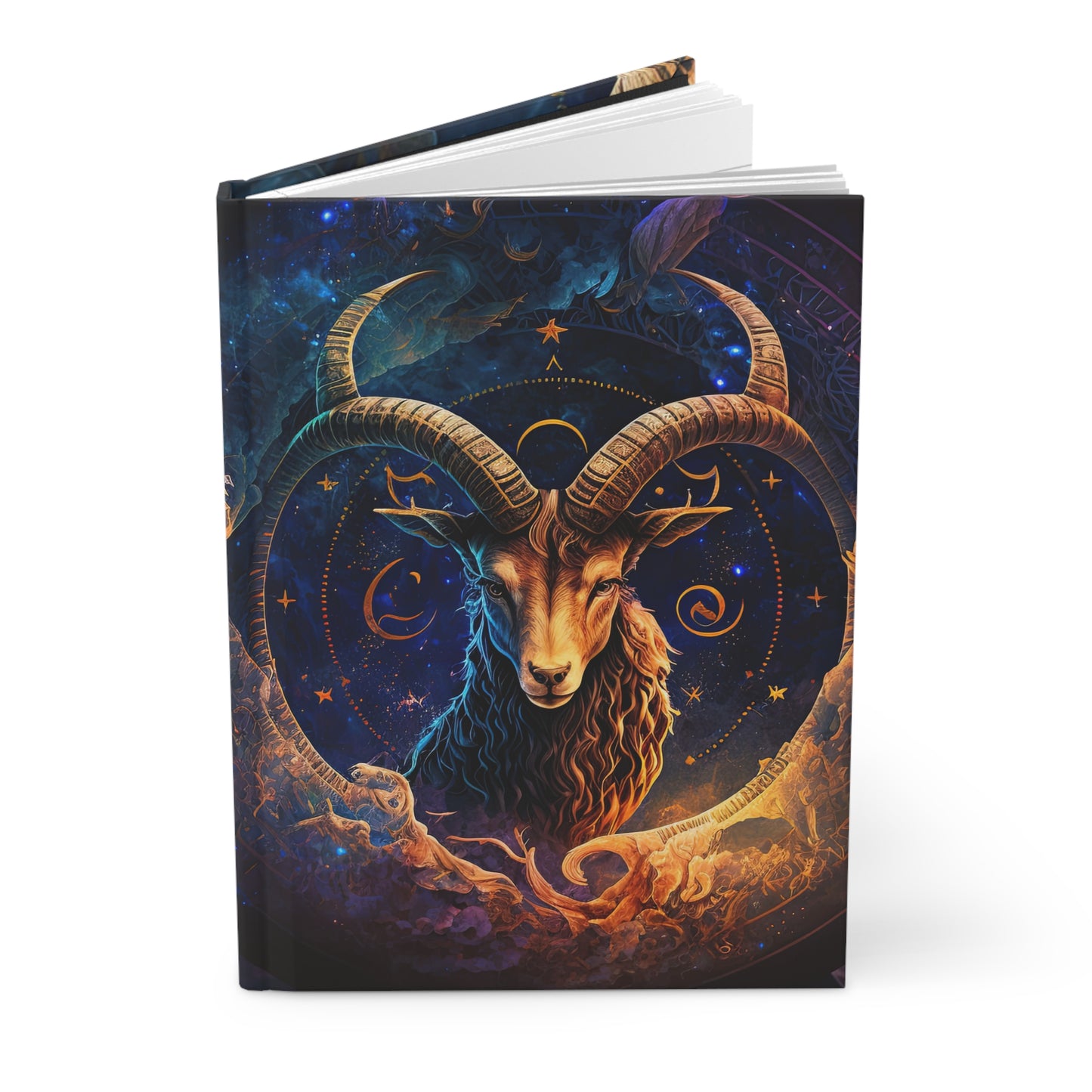 Capricorn In A Powerful Night Sky with Poem Hardcover 150 Page Journal