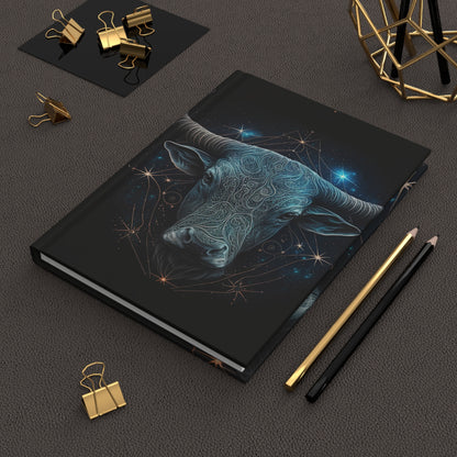 Taurus with Blue Stars with Poem Hardcover 150 Page Journal