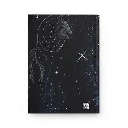 Capricorn in Black and Silver Hardcover 150 Page Journal