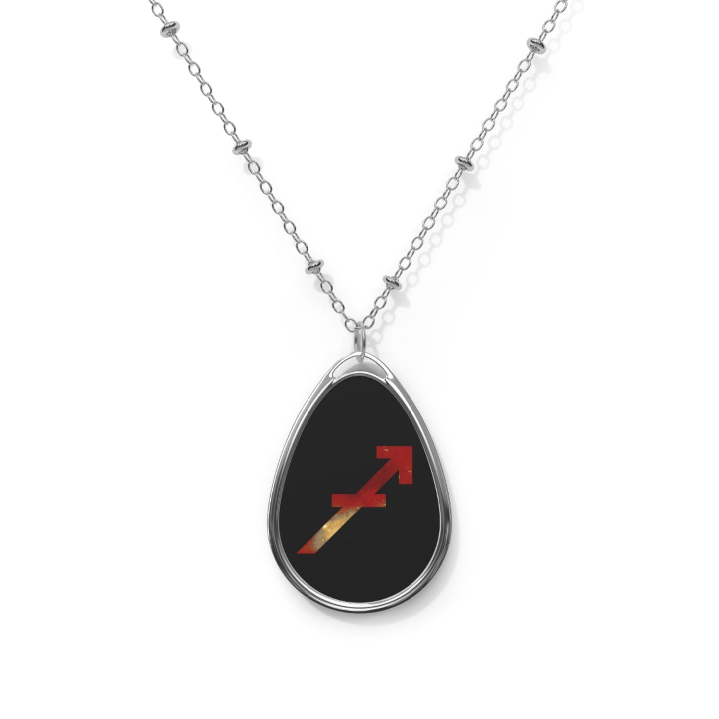 Sagittarius Zodiac Sign ~ Necklace & Oval Pendant With Chain