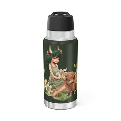 Taurus Zodiac Sign Vintage Illustration  ~ 32oz Tumbler With Lid and Straw