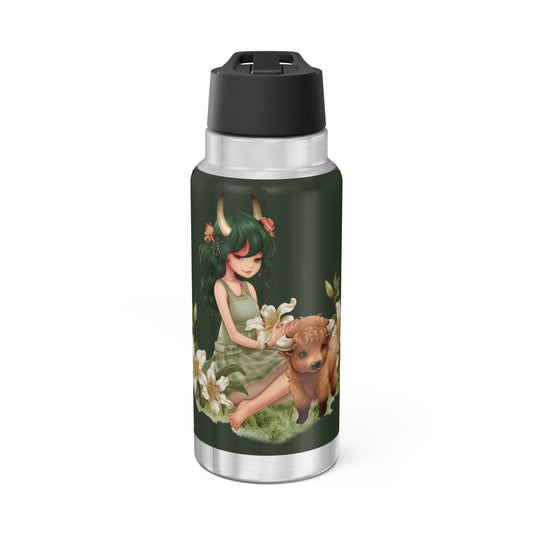 Taurus Zodiac Sign Vintage Illustration  ~ 32oz Tumbler With Lid and Straw