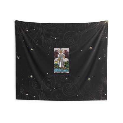 The Temperance Tarot Card Altar Cloth or Tapestry with Starry Background