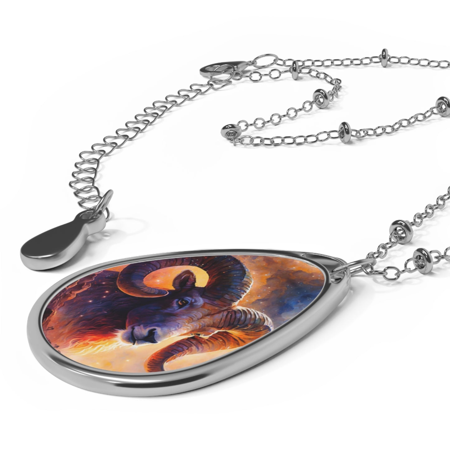 Aries Zodiac Sign ~ The Intensity of Aries ~ Necklace & Oval Pendant With Chain