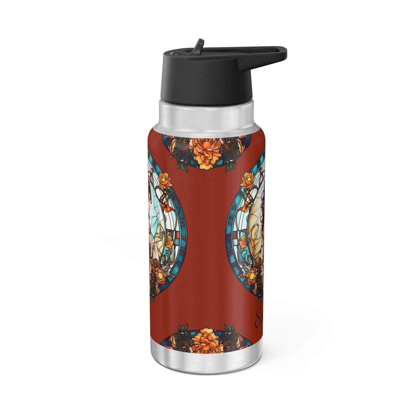 Scorpio Zodiac Sign Stained Glass Illustration ~ 32oz Tumbler With Lid and Straw
