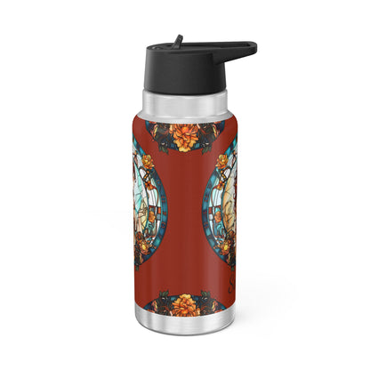 Scorpio Zodiac Sign Stained Glass Illustration ~ 32oz Tumbler With Lid and Straw