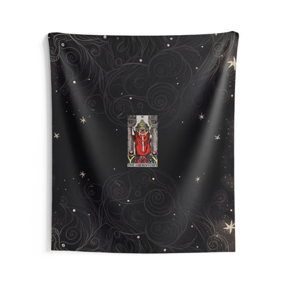 The Hierophant Tarot Card Altar Cloth or Tapestry with Starry Background