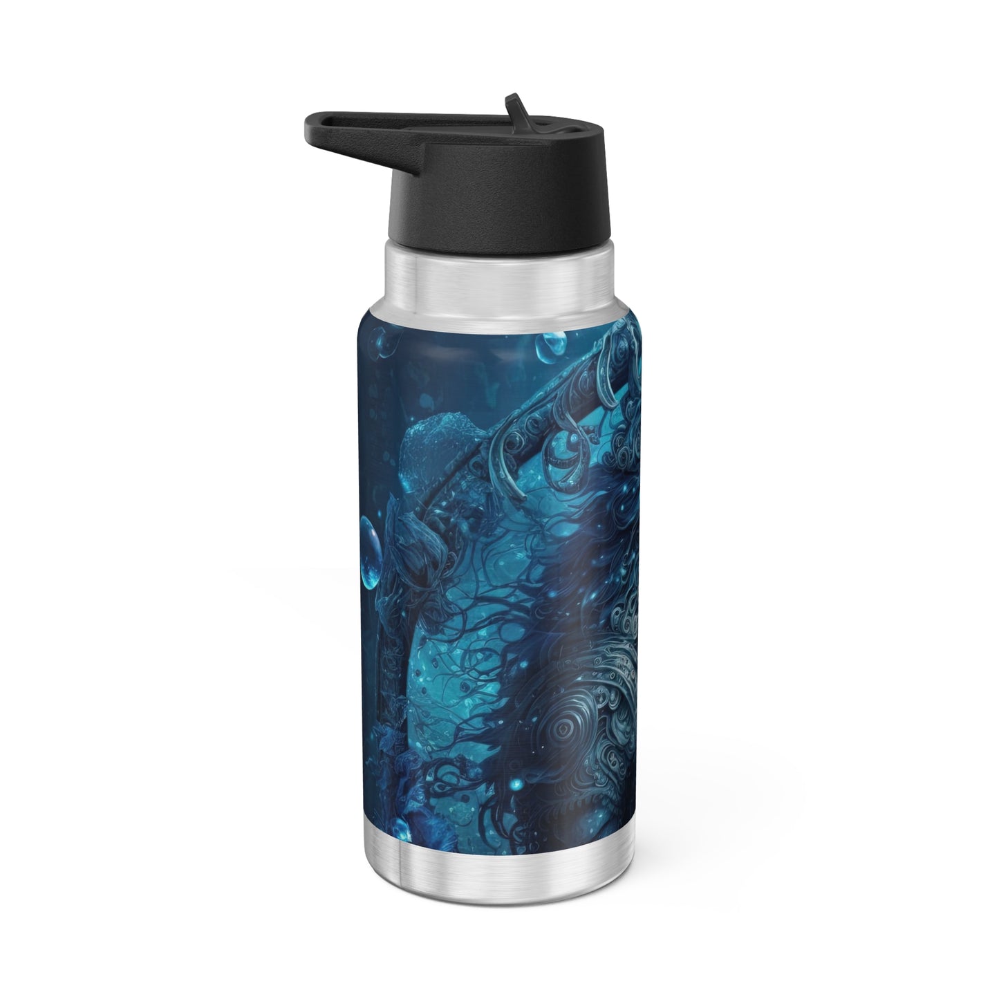 Aquarius Zodiac Sign Warrior God ~ 32oz Tumbler With Lid and Straw