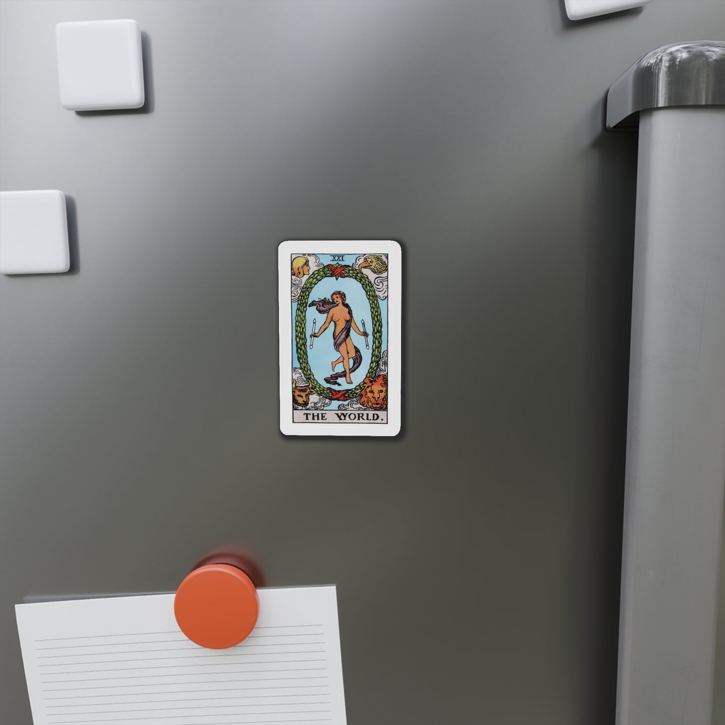The World Tarot Card Fridge Magnet ~ Rider Waite The World Tarot Card