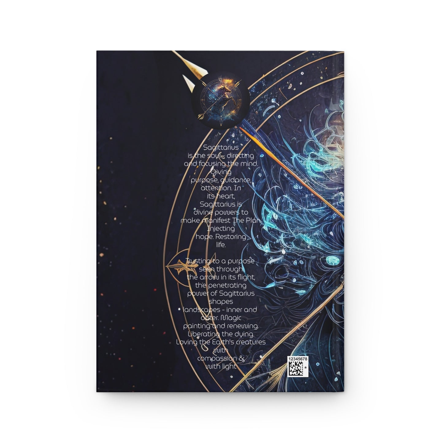 Sagittarius Centaur Fantasy Illustration with Poem Hardcover 150 Page Journal