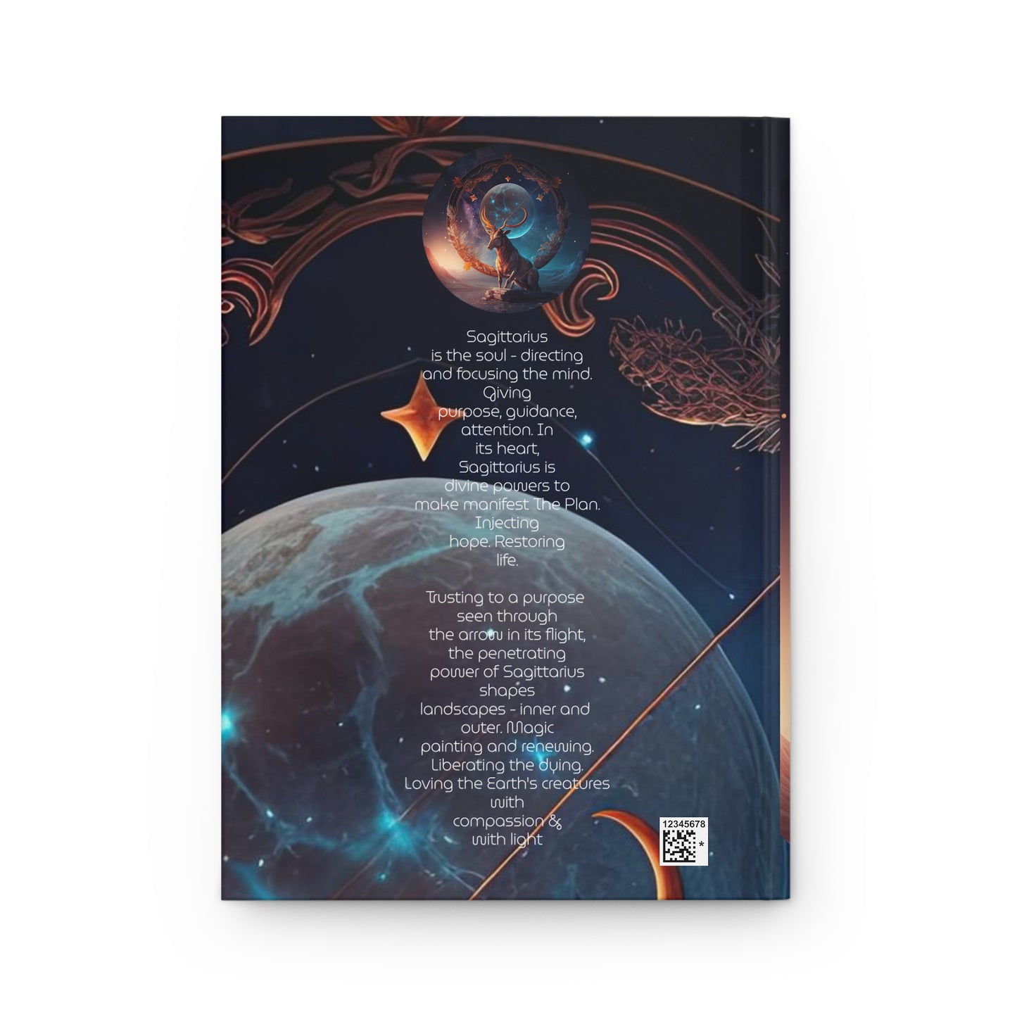 Sagittarius Fantasy Illustration with Poem Hardcover 150 Page Journal