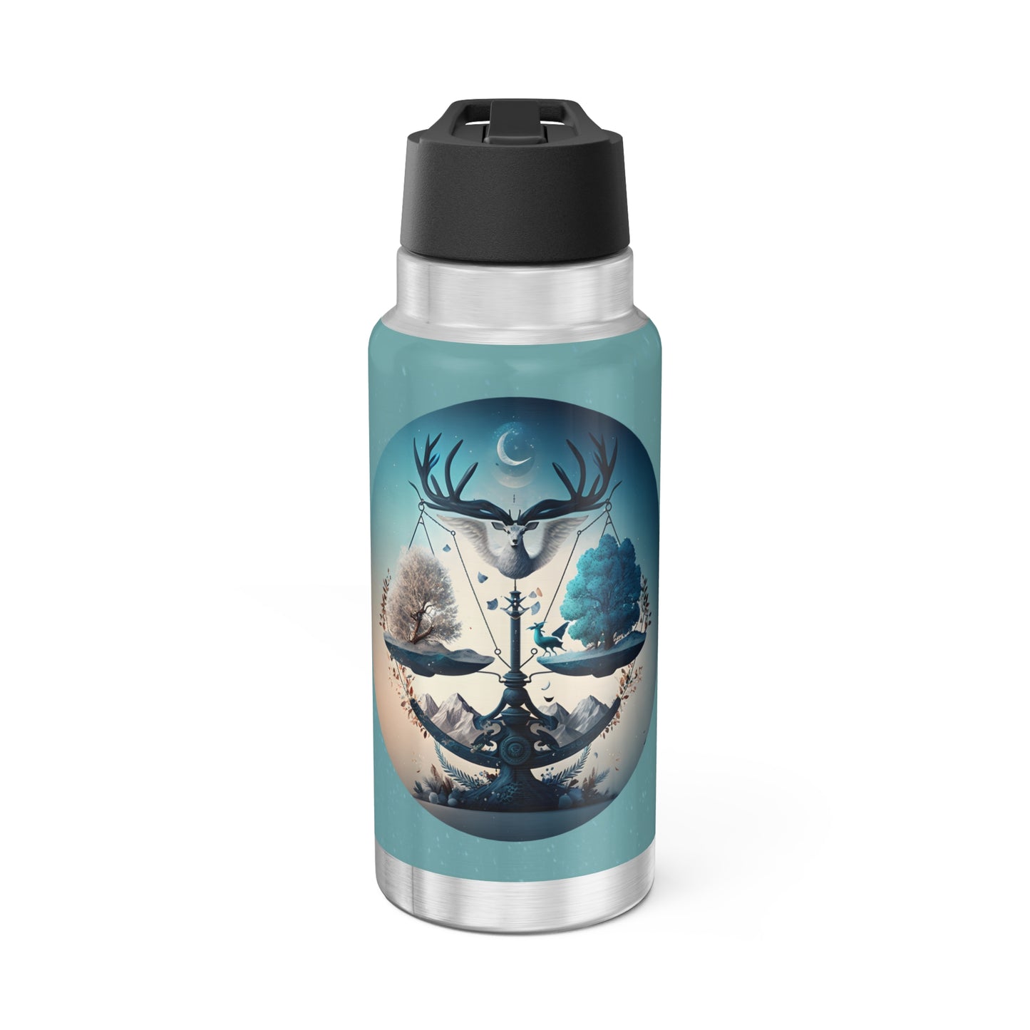 Libra Zodiac Sign Scales with Trees ~ 32oz Tumbler With Lid and Straw