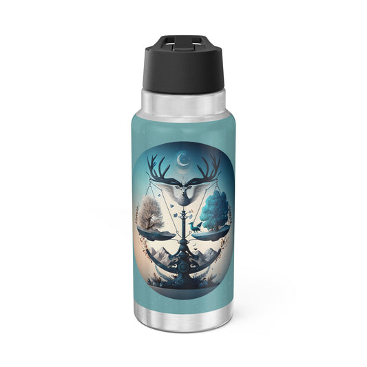 Libra Zodiac Sign Scales with Trees ~ 32oz Tumbler With Lid and Straw