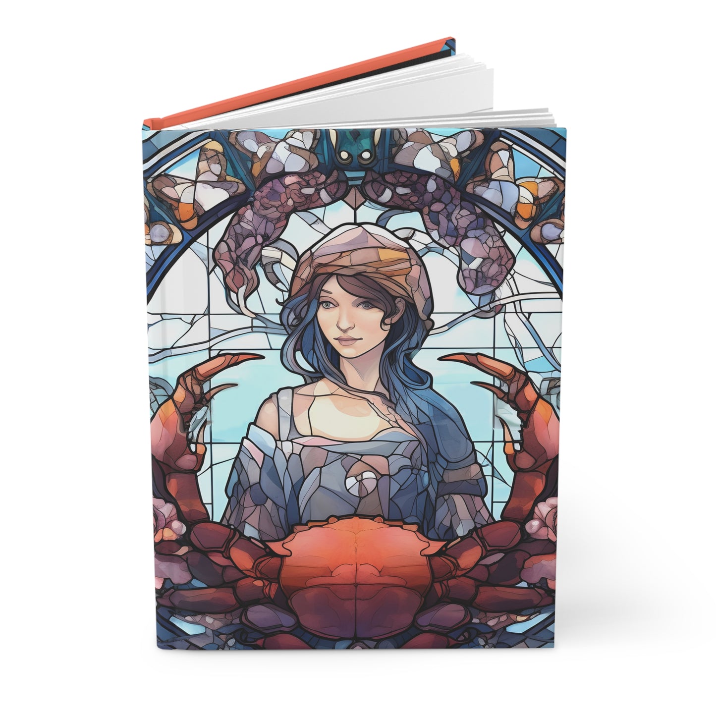 Cancer Stained Glass Illustration with Poem Hardcover 150 Page Journal