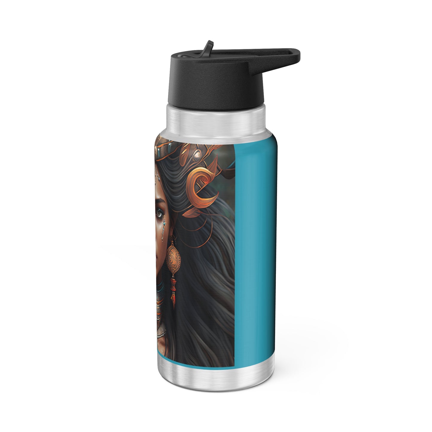 Aquarius Zodiac Sign Warrior Goddess ~ 32oz Tumbler With Lid and Straw