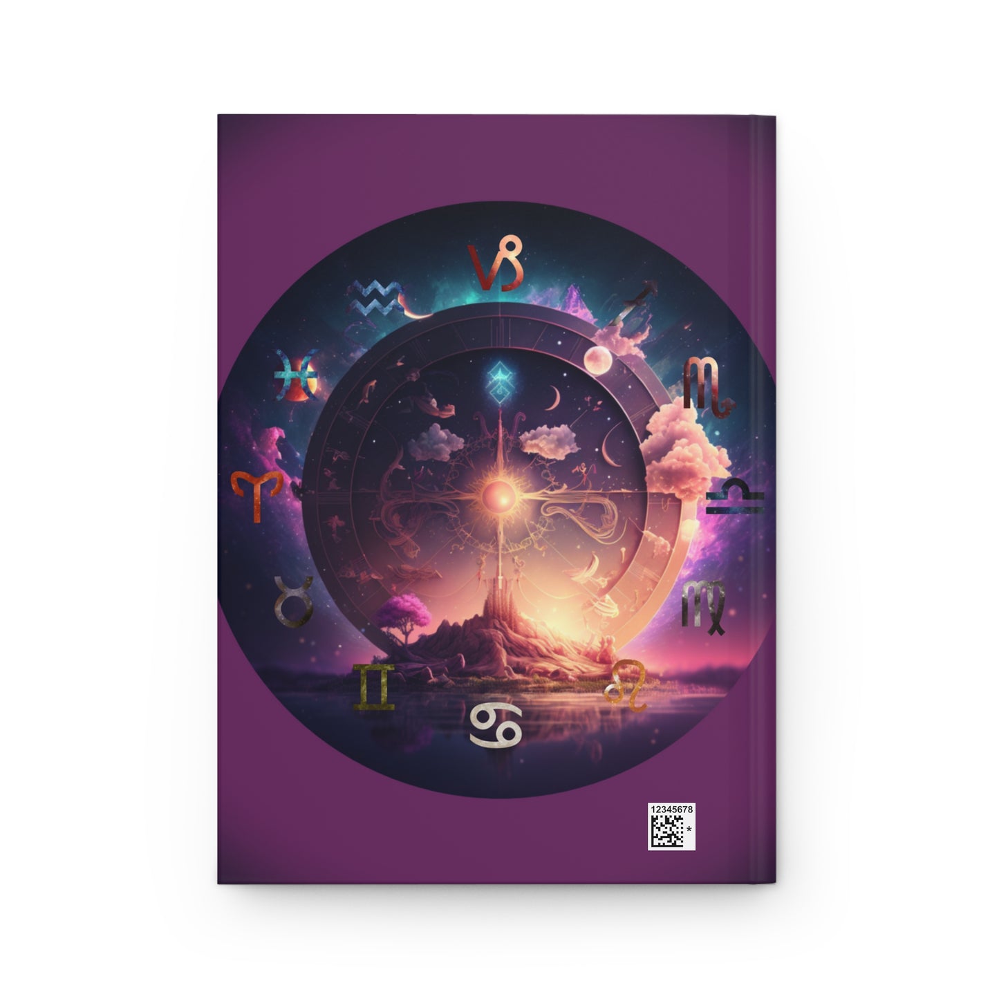 Zodiac Lined Journal with Amethyst Background - Hardcover 150 Page