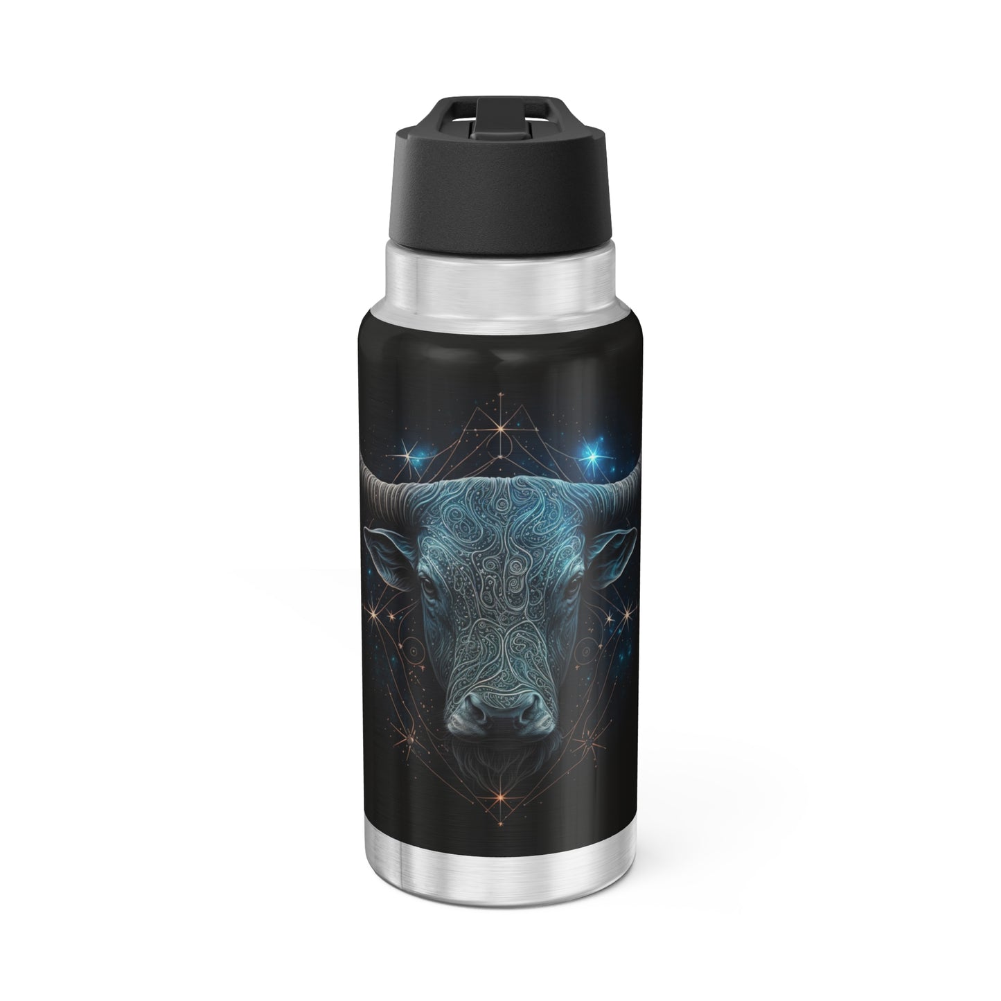 Taurus Zodiac Sign Bull With Blue Stars ~ 32oz Tumbler With Lid and Straw