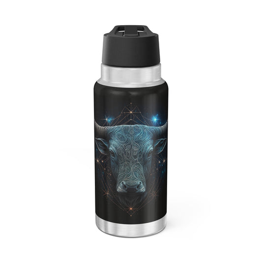 Taurus Zodiac Sign Bull With Blue Stars ~ 32oz Tumbler With Lid and Straw