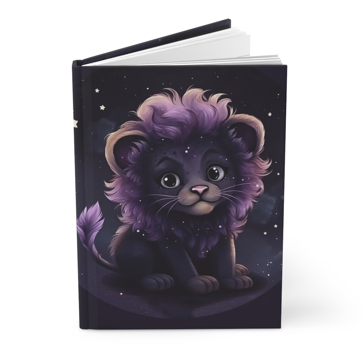 Leo Purple Caricature Illustration Hardcover 150 Page Journal
