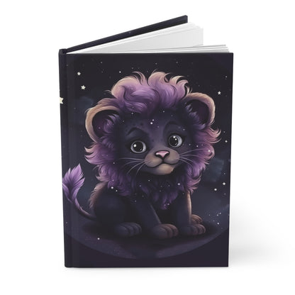 Leo Purple Caricature Illustration Hardcover 150 Page Journal
