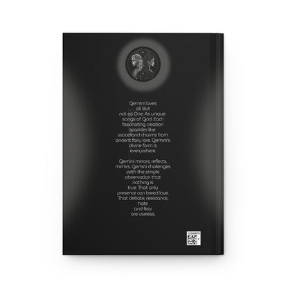 Gemini Twins in Silver and White with Poem Hardcover 150 Page Journal