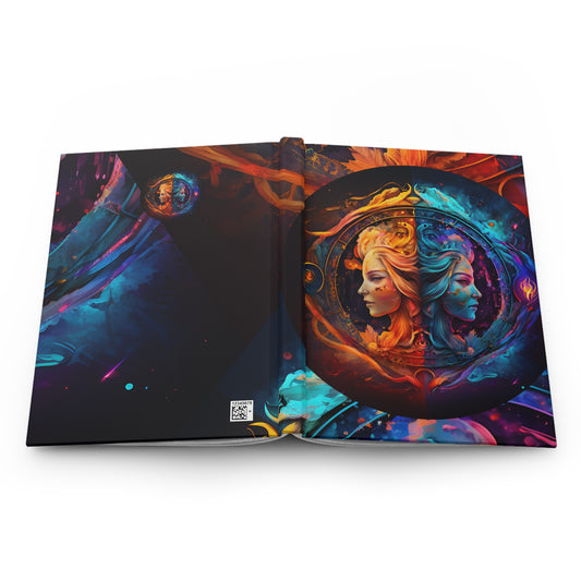 Gemini Fire and Water Twins Hardcover 150 Page Journal