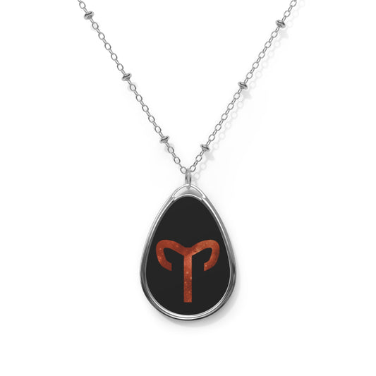 Aries Zodiac Sign ~ Necklace & Oval Pendant With Chain