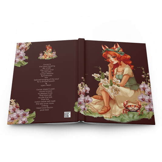Cancer Vintage Illustration with Poem Hardcover 150 Page Journal