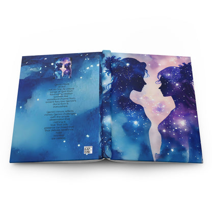 Gemini Twins with Poem Hardcover 150 Page Journal