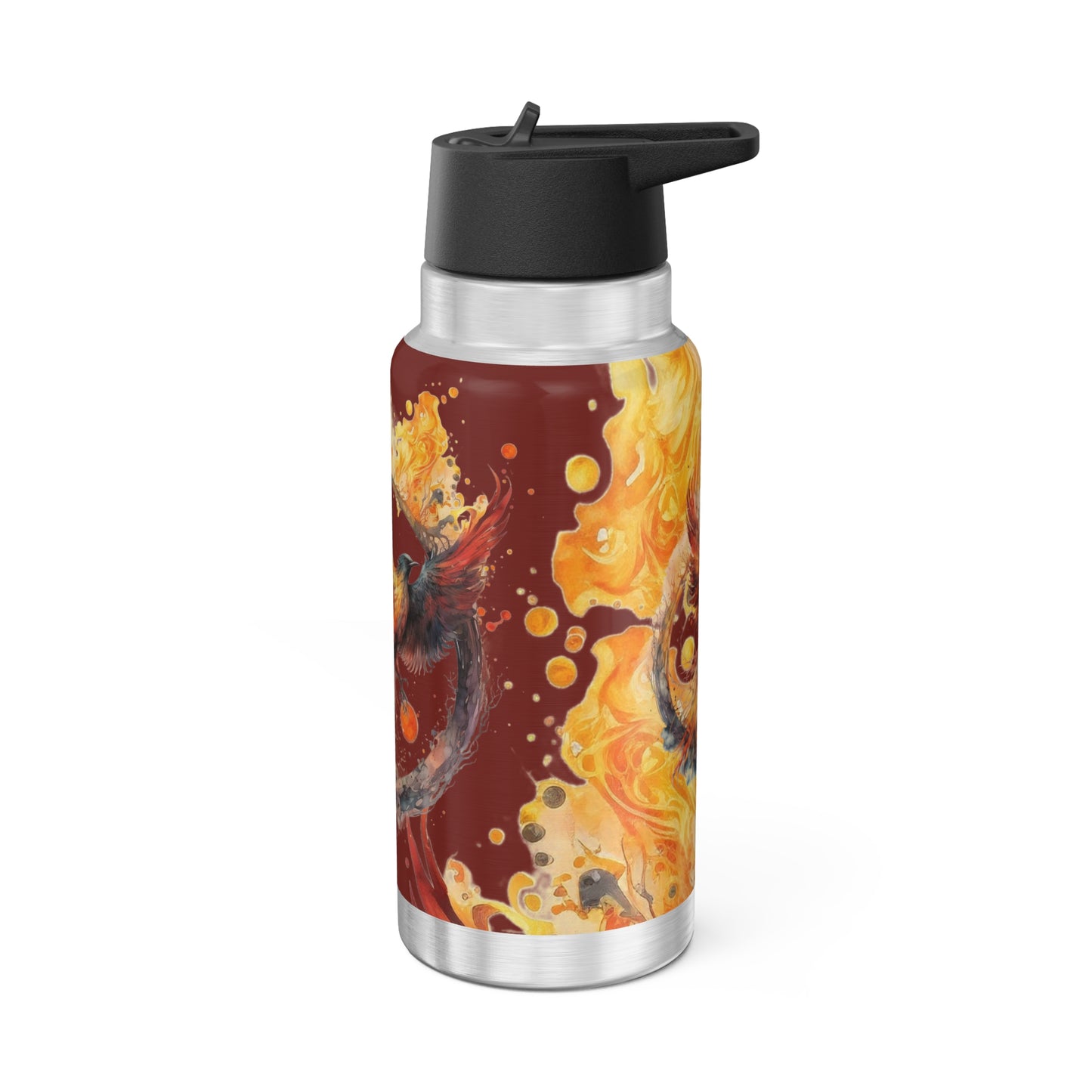 Scorpio Zodiac Sign Phoenix in Fire Illustration ~ 32oz Tumbler With Lid and Straw
