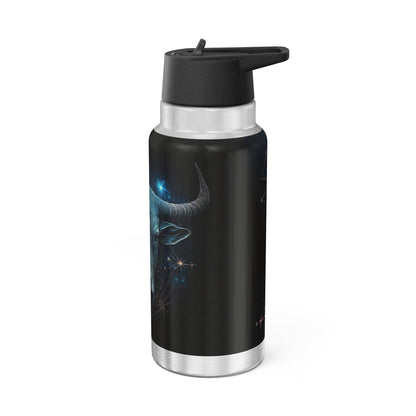 Taurus Zodiac Sign Bull With Blue Stars ~ 32oz Tumbler With Lid and Straw