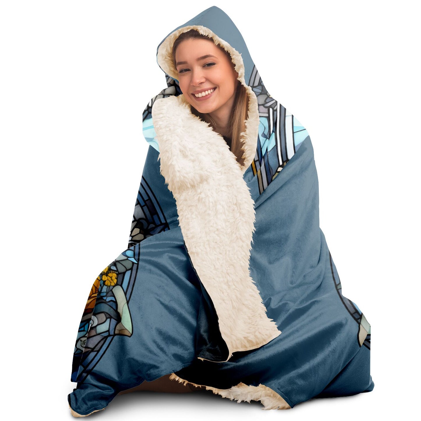 Virgo Stained Glass Hooded Blanket
