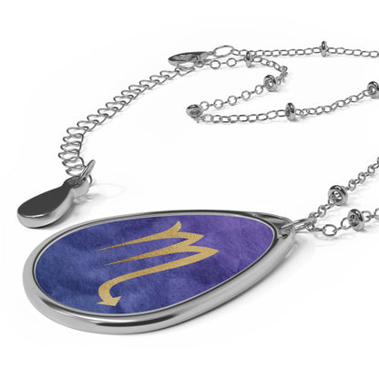 Scorpio Zodiac Sign ~ Necklace & Oval Pendant With Chain